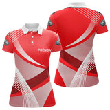 Polo Pétanque Personnalisé - Rouge Boules Prénom Rayé - Polo Femme