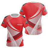 Polo Pétanque Personnalisé - Rouge Boules Prénom Rayé - T-Shirt Femme