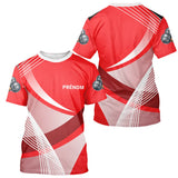 Polo Pétanque Personnalisé - Rouge Boules Prénom Rayé - T-Shirt Homme