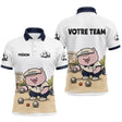 Polo Pétanque Personnalisé - Team Cochonnet Blanc Bleu - Polo Homme