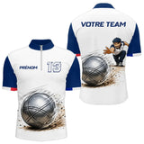 Polo Pétanque Personnalisé - Tricolore & Esprit Équipe - Polo Zippé Homme