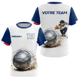 Polo Pétanque Personnalisé - Tricolore & Esprit Équipe - T-Shirt Femme