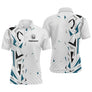 Polo Pétanque Personnalisé Blanc et Bleu - Teal Motifs - Polo Homme