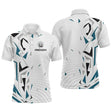Polo Pétanque Personnalisé Blanc et Bleu - Teal Motifs - Polo Homme