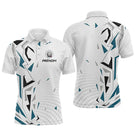 Polo Pétanque Personnalisé Blanc et Bleu - Teal Motifs - Polo Homme