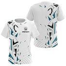 Polo Pétanque Personnalisé Blanc et Bleu - Teal Motifs - T-Shirt Femme