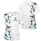 Polo Pétanque Personnalisé Blanc et Bleu - Teal Motifs - T-Shirt Homme