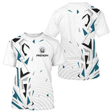 Polo Pétanque Personnalisé Blanc et Bleu - Teal Motifs - T-Shirt Homme