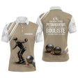 Polo Pétanque Personnalisé Blanc et Sable - Cadeau Bouliste - Polo Homme
