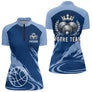 Polo Pétanque Personnalisé Bleu - Idée Cadeau Boulistes - Polo Zippé Femme