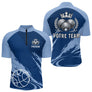 Polo Pétanque Personnalisé Bleu - Idée Cadeau Boulistes - Polo Zippé Homme