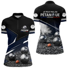 Polo Pétanque Personnalisé Bleu - J'peux Pas J'ai - Polo Zippé Femme