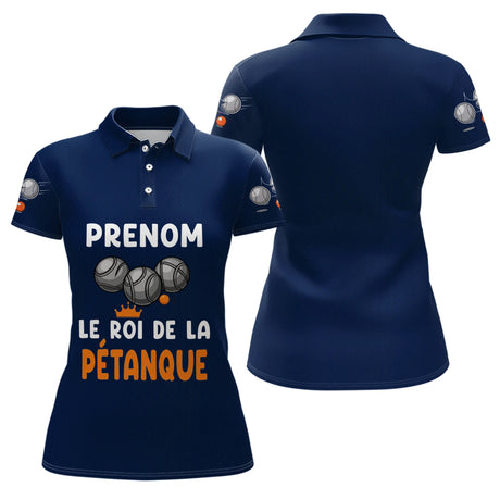 Polo Pétanque Personnalisé Bleu - Le Roi De La Bouliste - Polo Femme