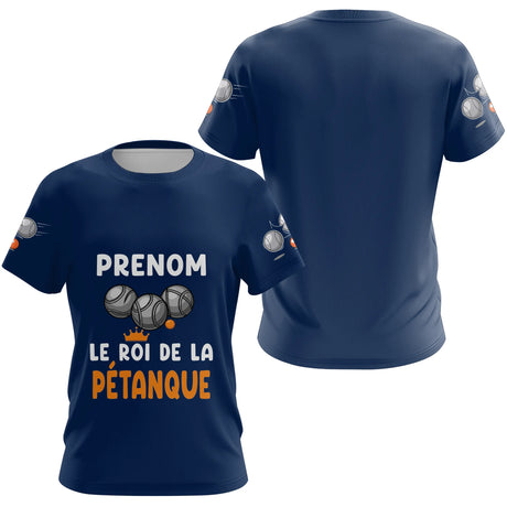 Polo Pétanque Personnalisé Bleu - Le Roi De La Bouliste - T-Shirt Femme