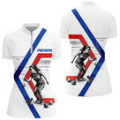 Polo Pétanque Personnalisé Bleu Blanc Rouge - Homme Femme Prénom - Polo Zippé Femme