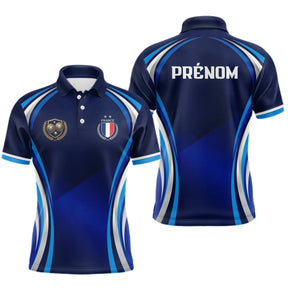 Polo Pétanque Personnalisé Bleu France - Cadeau Bouliste Homme Femme - Polo Homme