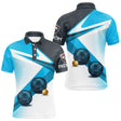 Polo Pétanque Personnalisé Bleu & Gris - Design Boules - Polo Homme