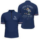 Polo Pétanque Personnalisé Bleu Marine - Cadeau Homme Femme - Polo Zippé Homme