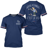 Polo Pétanque Personnalisé Bleu Marine - Cadeau Homme Femme - T-Shirt Homme