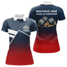 Polo Pétanque Personnalisé Bleu Rouge - Boulodrome Humour - Polo Femme