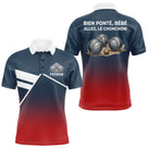 Polo Pétanque Personnalisé Bleu Rouge - Boulodrome Humour - Polo Homme