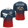 Polo Pétanque Personnalisé Bleu Rouge - Boulodrome Humour - Polo Zippé Homme