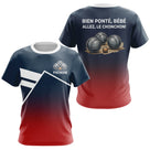 Polo Pétanque Personnalisé Bleu Rouge - Boulodrome Humour - T-Shirt Femme