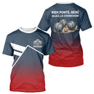 Polo Pétanque Personnalisé Bleu Rouge - Boulodrome Humour - T-Shirt Homme