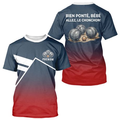 Polo Pétanque Personnalisé Bleu Rouge - Boulodrome Humour - T-Shirt Homme