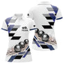 Polo Pétanque Personnalisé Bleu et Violet - Design Graphique - Polo Femme