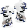 Polo Pétanque Personnalisé Bleu et Violet - Design Graphique - Polo Zippé Femme