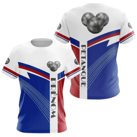 Polo Pétanque Personnalisé France - Boulodromes Bleu Blanc Rouge - T-Shirt Femme