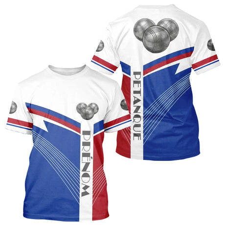 Polo Pétanque Personnalisé France - Boulodromes Bleu Blanc Rouge - T-Shirt Homme