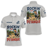 Polo Pétanque Personnalisé Gris - Style Rétro Français - Polo Homme