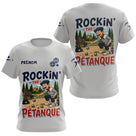 Polo Pétanque Personnalisé Gris - Style Rétro Français - T-Shirt Femme