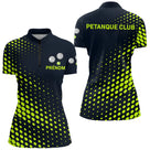 Polo Pétanque Personnalisé Homme - Noir & Vert Fluo Club - Polo Zippé Femme