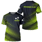 Polo Pétanque Personnalisé Homme - Noir & Vert Fluo Club - T-Shirt Homme