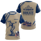 Polo Pétanque Personnalisé Marine et Sable - Cadeau Bouliste - T-Shirt Femme