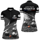 Polo Pétanque Personnalisé Noir - J'peux Pas J'ai - Polo Zippé Femme