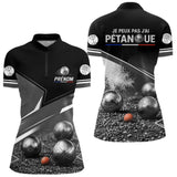 Polo Pétanque Personnalisé Noir - J'peux Pas J'ai - Polo Zippé Femme