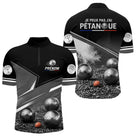 Polo Pétanque Personnalisé Noir - J'peux Pas J'ai - Polo Zippé Homme