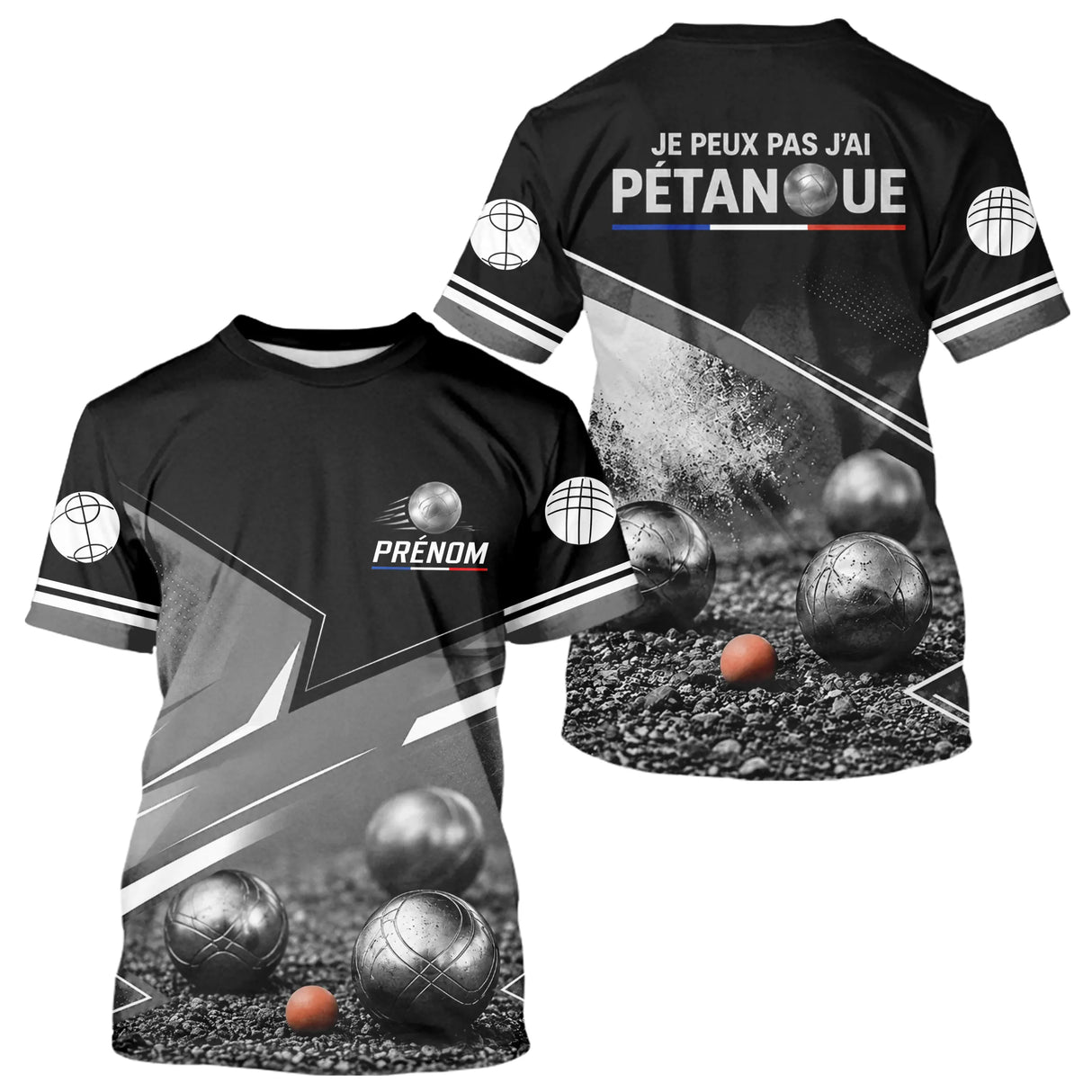 Polo Pétanque Personnalisé Noir - J'peux Pas J'ai - T-Shirt Homme