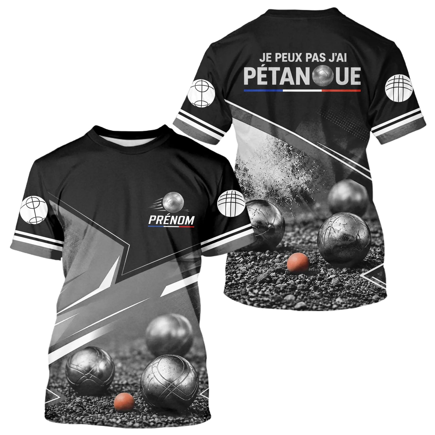 Polo Pétanque Personnalisé Noir - J'peux Pas J'ai - T-Shirt Homme