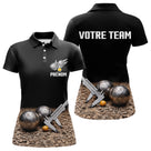 Polo Pétanque Personnalisé Noir - Nom & Team - Polo Femme