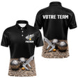 Polo Pétanque Personnalisé Noir - Nom & Team - Polo Homme
