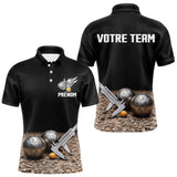 Polo Pétanque Personnalisé Noir - Nom & Team - Polo Homme