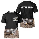 Polo Pétanque Personnalisé Noir - Nom & Team - T-Shirt Homme