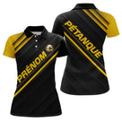 Polo Pétanque Personnalisé Noir & Or - Cadeau Joueur Boules - Polo Femme