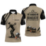 Polo Pétanque Personnalisé Noir et Sable - Cadeau Bouliste - Polo Homme