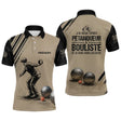 Polo Pétanque Personnalisé Noir et Sable - Cadeau Bouliste - Polo Homme